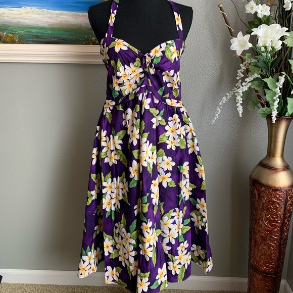 Purple Floral Backless Women’s Dress Size M - Picture 1 of 14